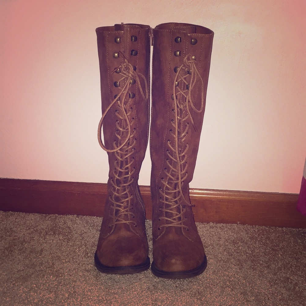 Knee high combat boots